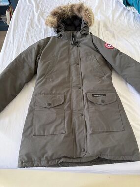 Canada Goose Olive Green Parka with Fur-Trim Hood